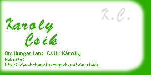 karoly csik business card